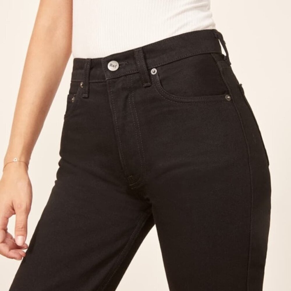Reformation Women's Julia crop high cigarette Black Jean size 26 denim chic 90s - Picture 4 of 15
